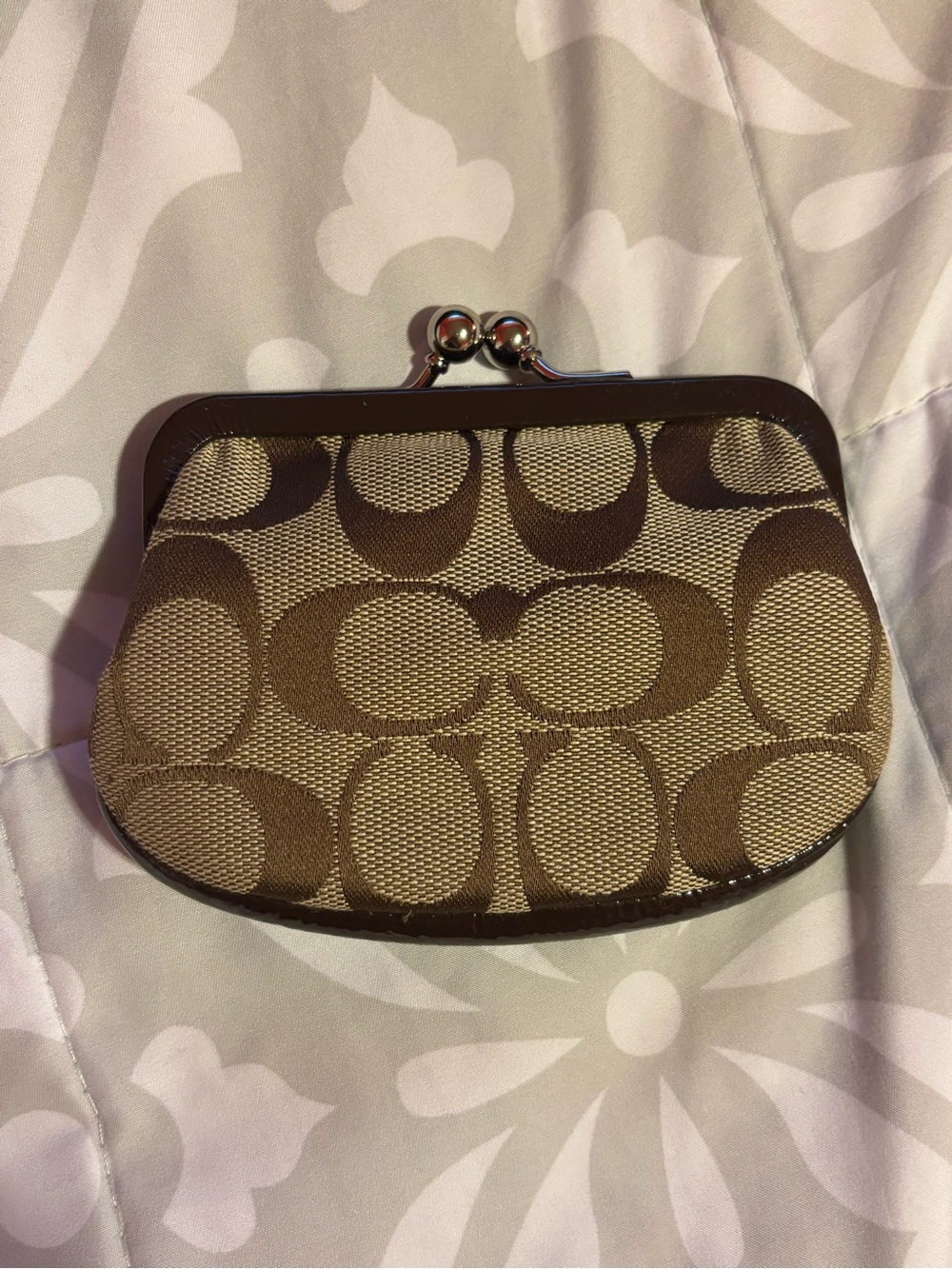 coach vintage jacquard coin pouch